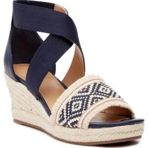 Tommy Hilfiger Navy and Cream Espadrille Sandals